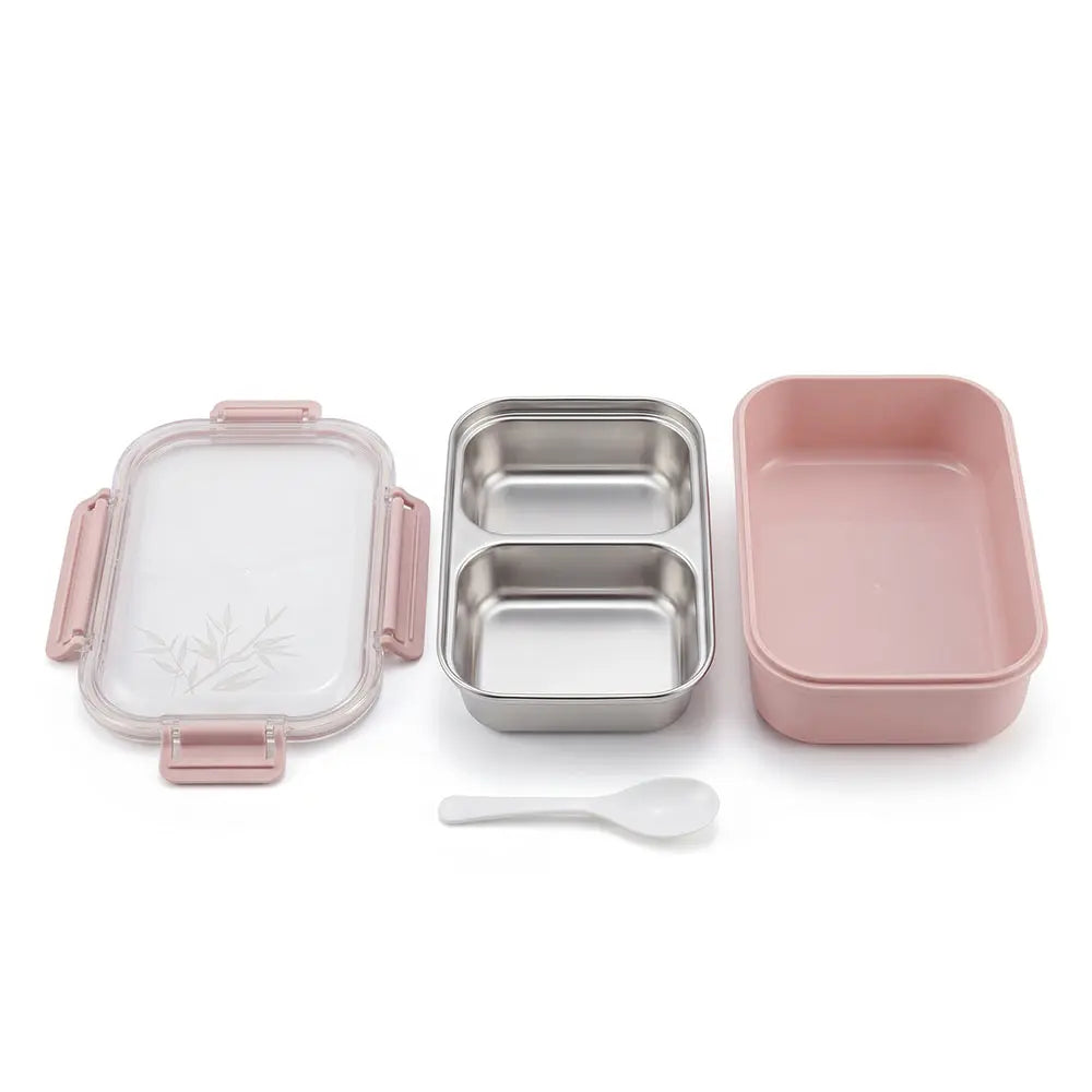 2-Compartment Stainless Steel Lunch Box