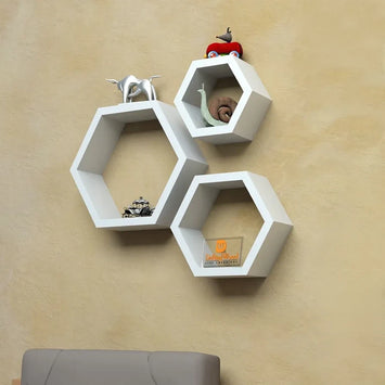 WALL HEXAGON FLOATING SHELF