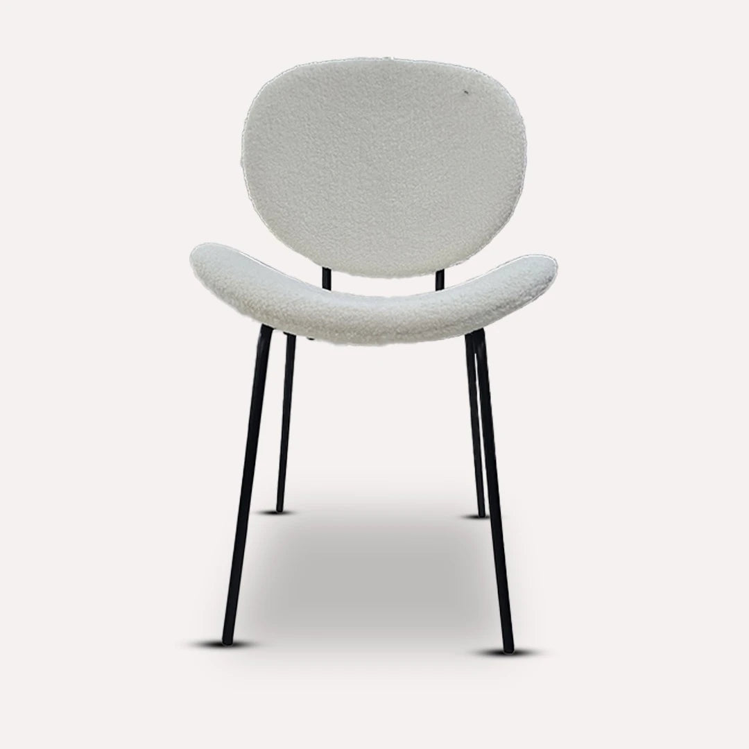 MODERN CURVED LUXE DINING CHAIR - WHITE