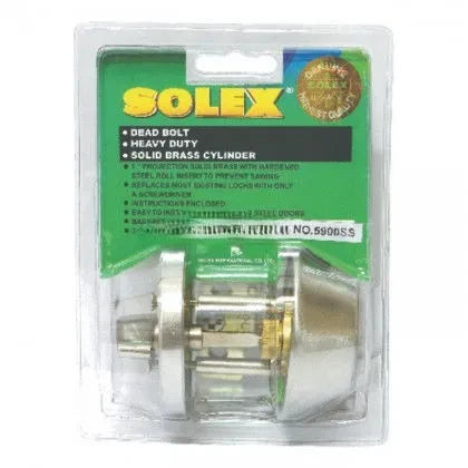 SOLEX 5910SS HEAVY-DUTY DEADBOLT DOOR LOCK – SOLID BRASS CYLINDER
