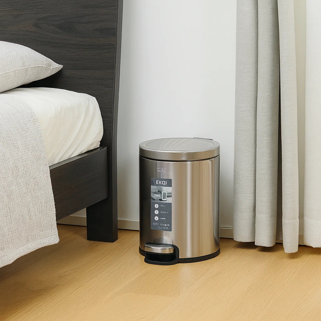 EKO Titanium Grey Pedal Waste Bin / EKO Soft-Close Pedal Trash Bin – 5L
