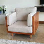 HERITAGE IVORY MID-CENTURY CHAIR