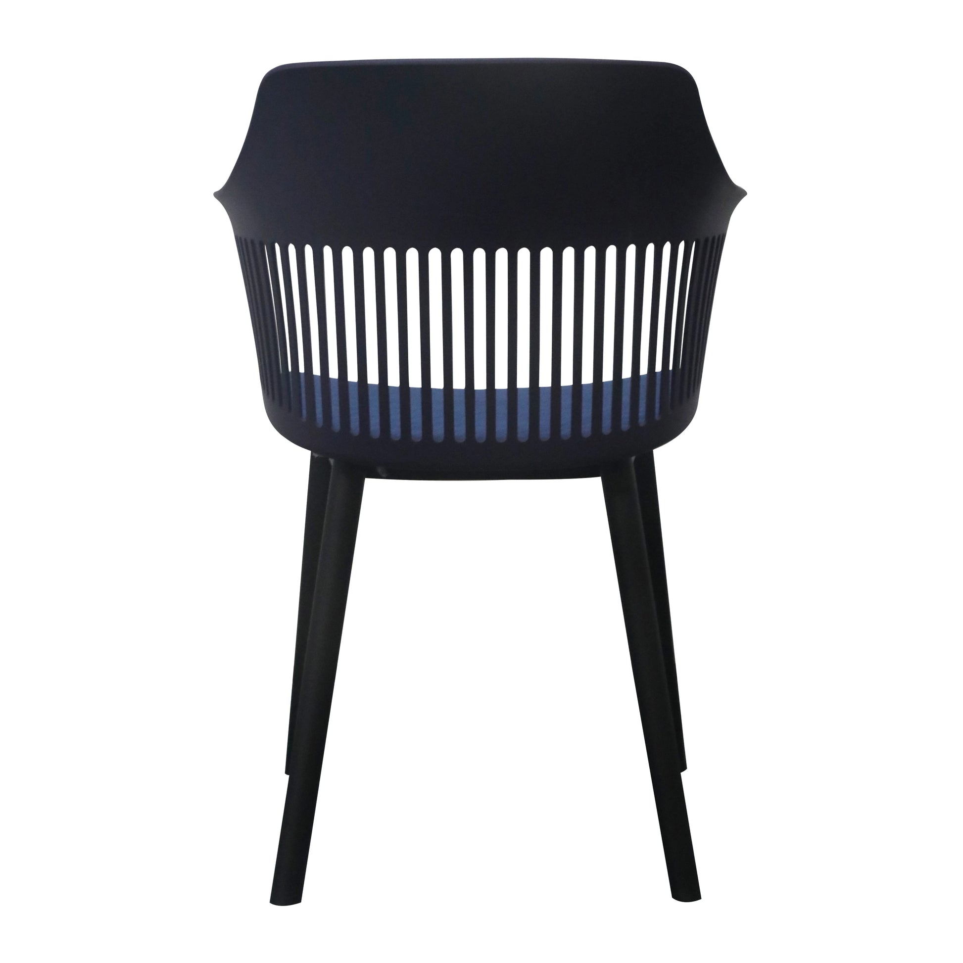 AIRY DESIGN OPEN WEAVE BACKREST DINING CHAIR - DARK BLUE