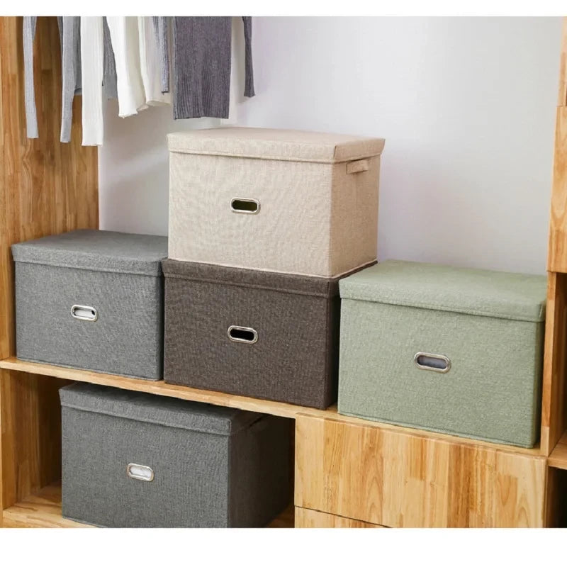 14L GREEN CUBE FOLDING STORAGE BOX WITH LID