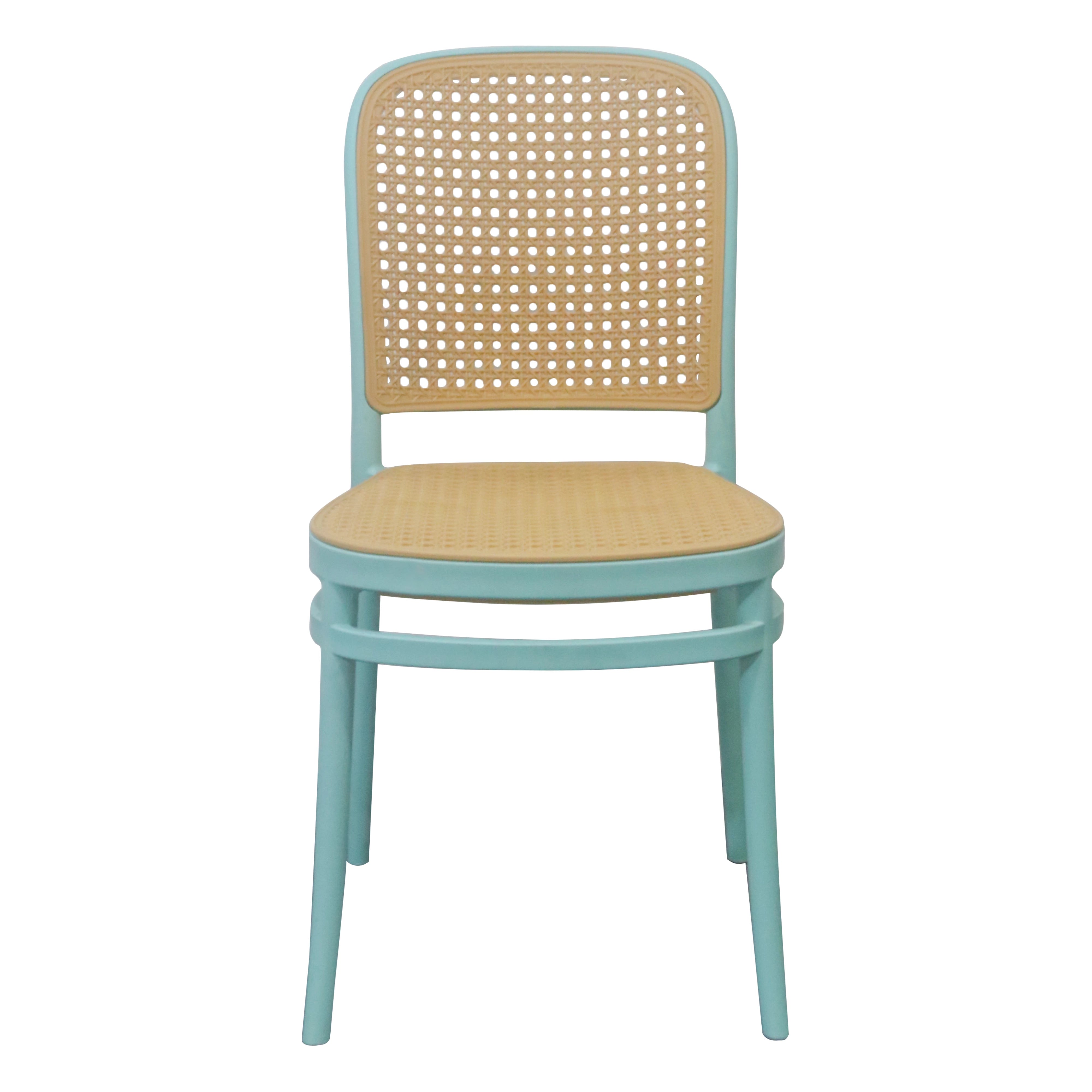 CLASSIC RATTAN STYLE PLASTIC DINING CHAIR-BLUE