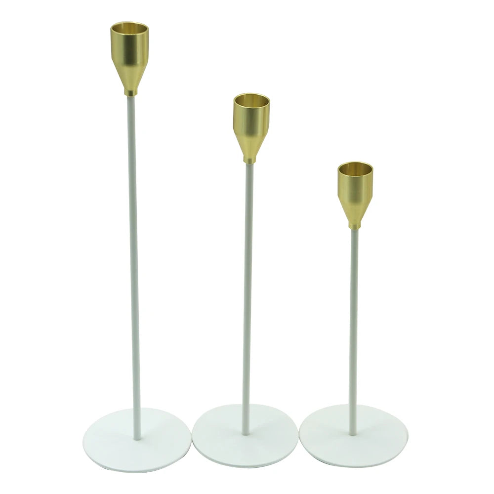 Modern Decorative Trio Candle Holder Set - White