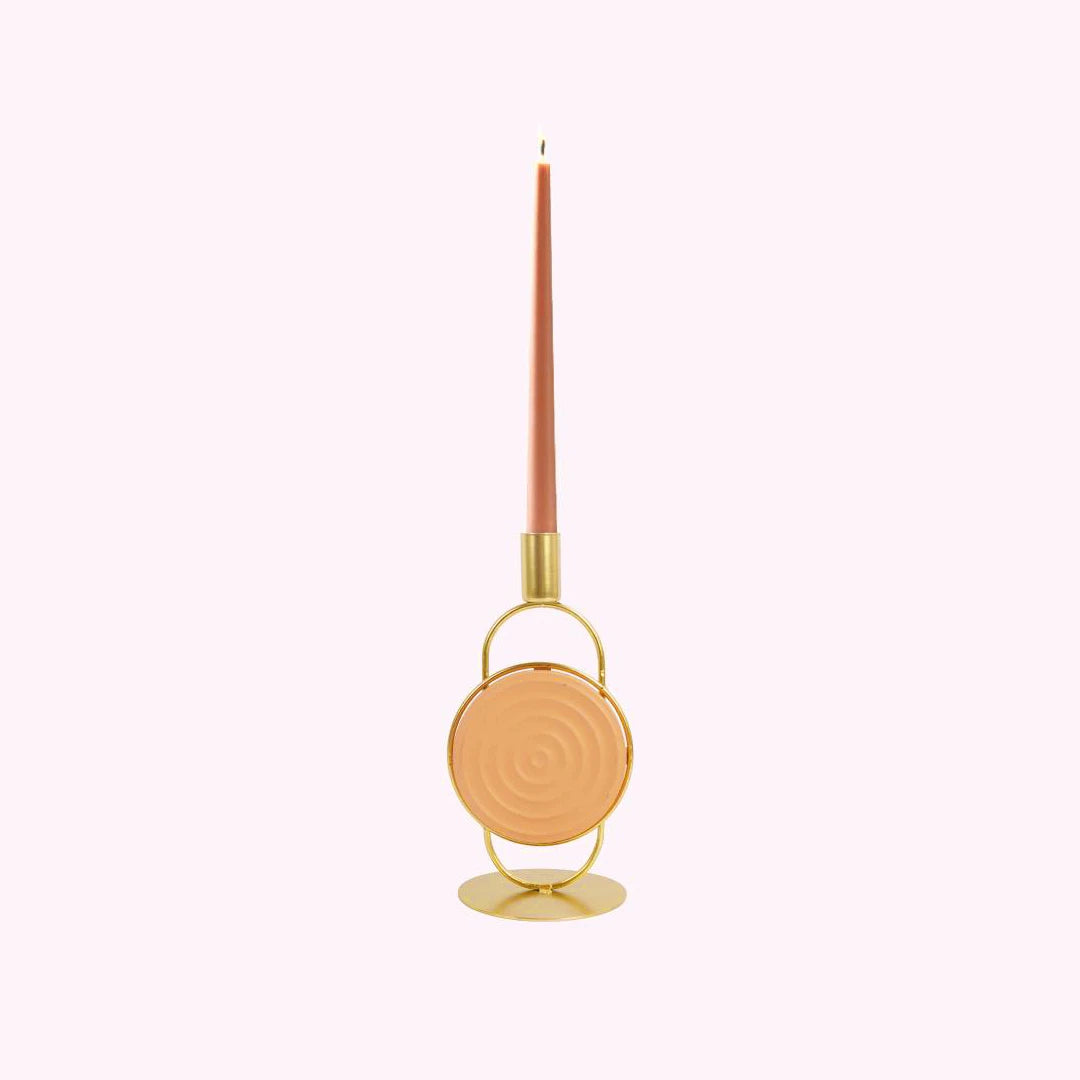 CANDLE HOLDER 80182 - GLIDED CIRCLE COLLECTION