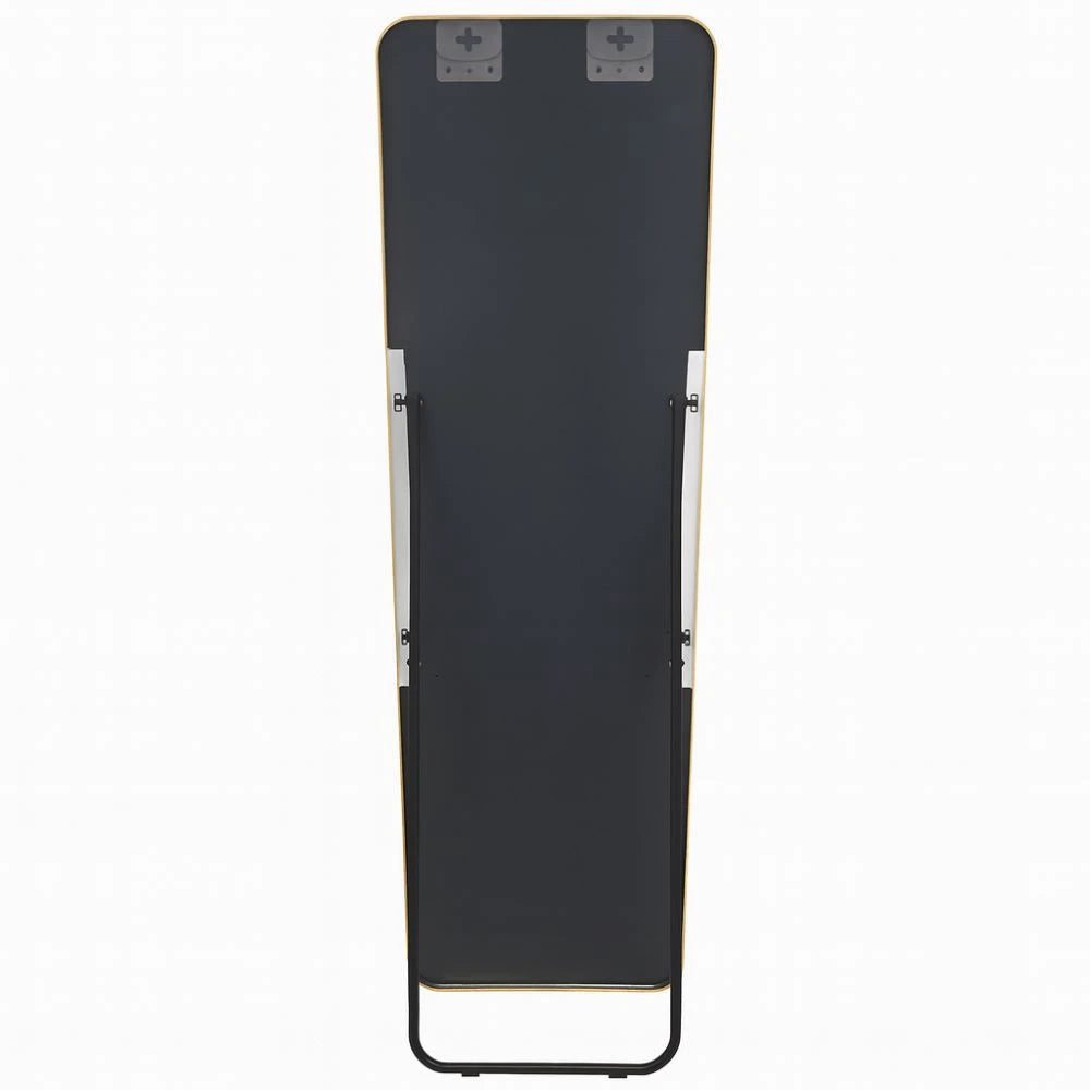 Modern Curved Edge Gold Frame Standing Mirror
