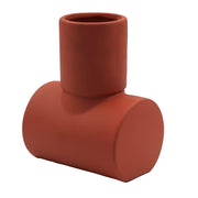 MODERN T-SHAPED CERAMIC VASE | CONTEMPORARY CYLINDER FLOWER VASE | DESIGNER CERAMIC FLOWER POT
