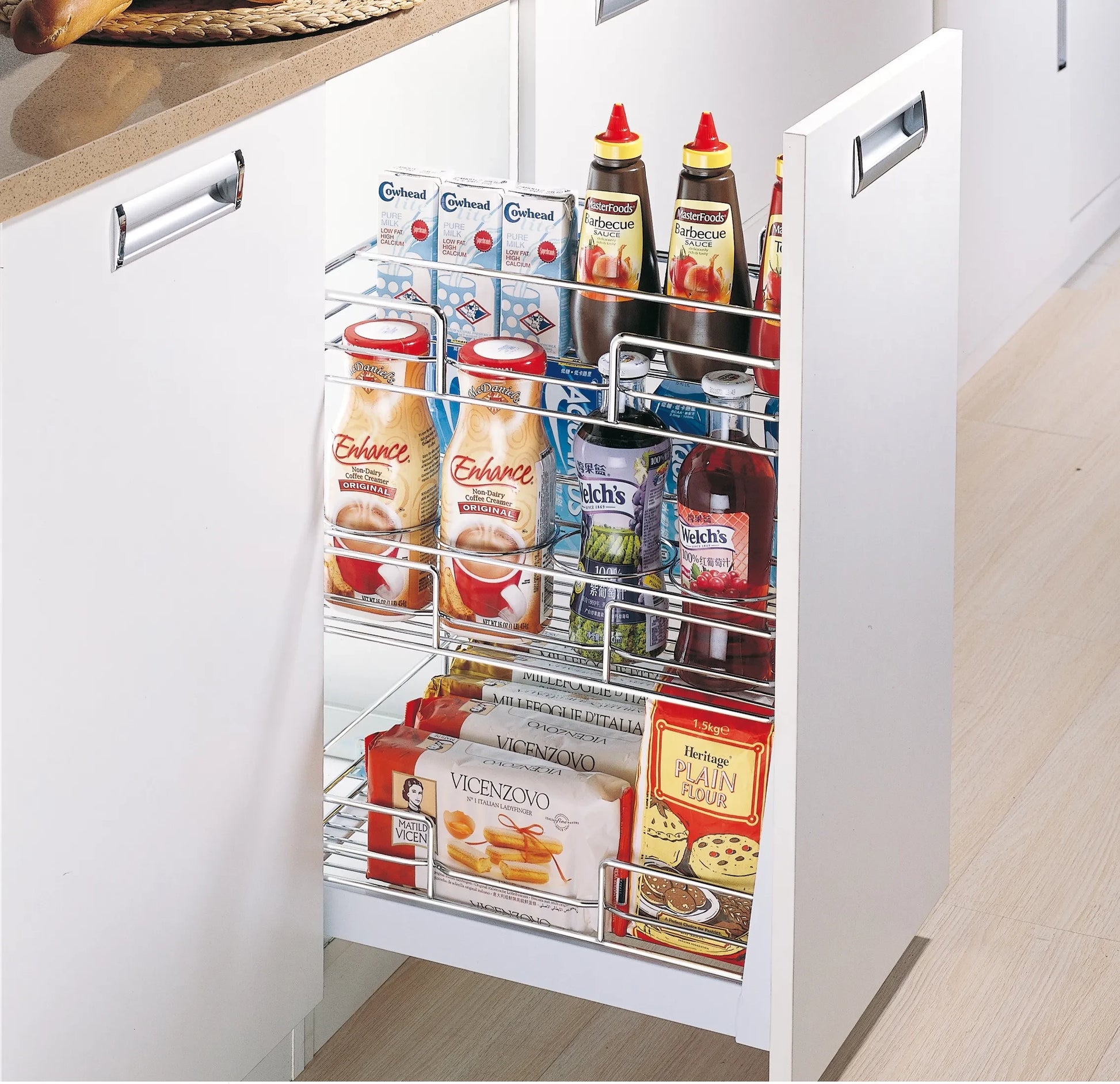 TRIPLE DRAWER KITCHEN WIRE BASKETS