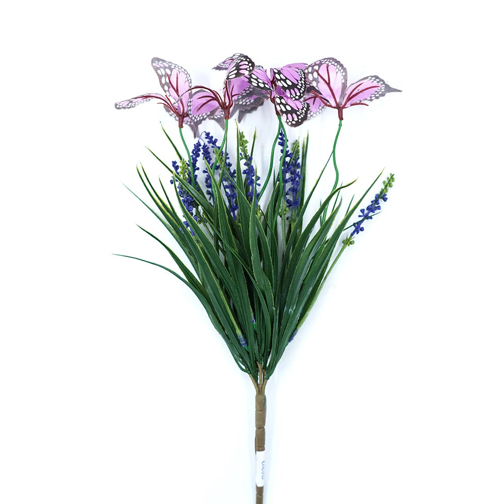 BUTTERFLY BLOOM ARTIFICIAL FLOWER BUNCH - PURPLE