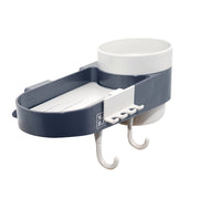 Bathroom Wall Rack with Cup Holder and Hooks – Essentials Storage Organizer