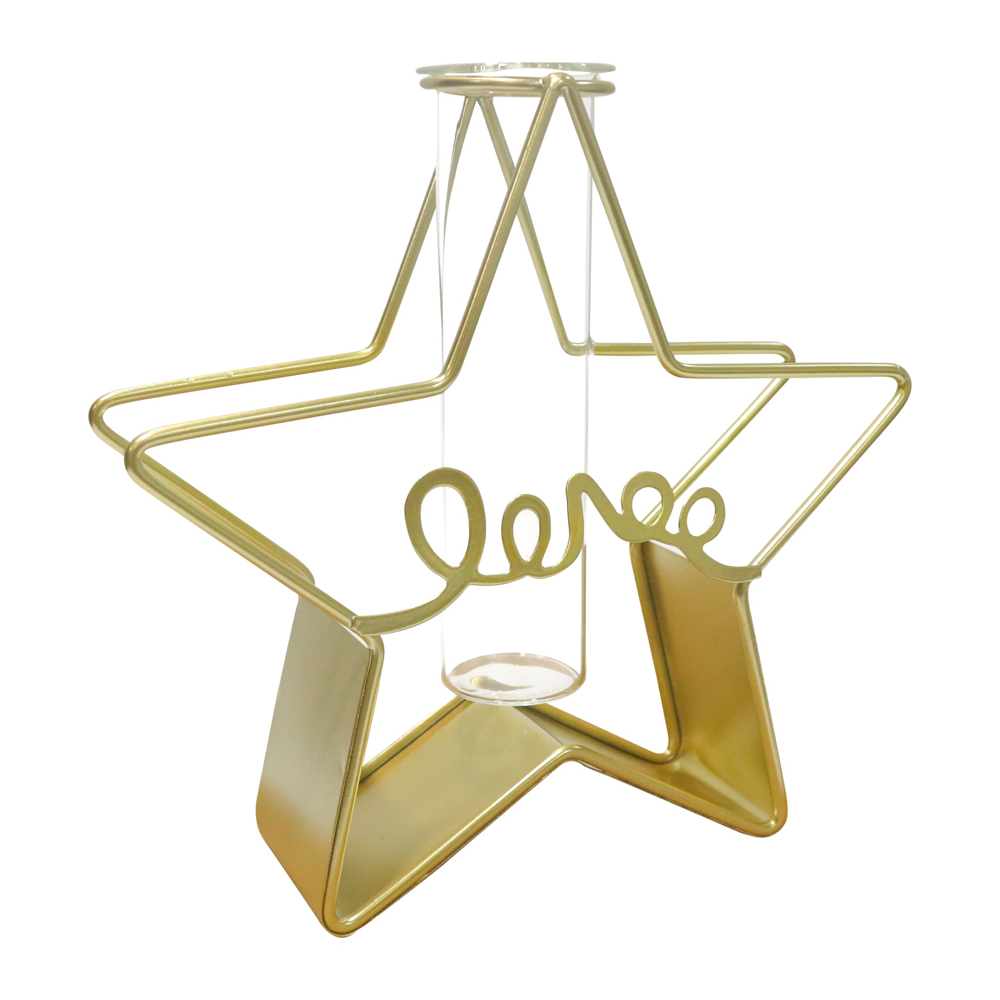 GOLD ASPIRE ART METAL STAR CENTERPIECE VASE