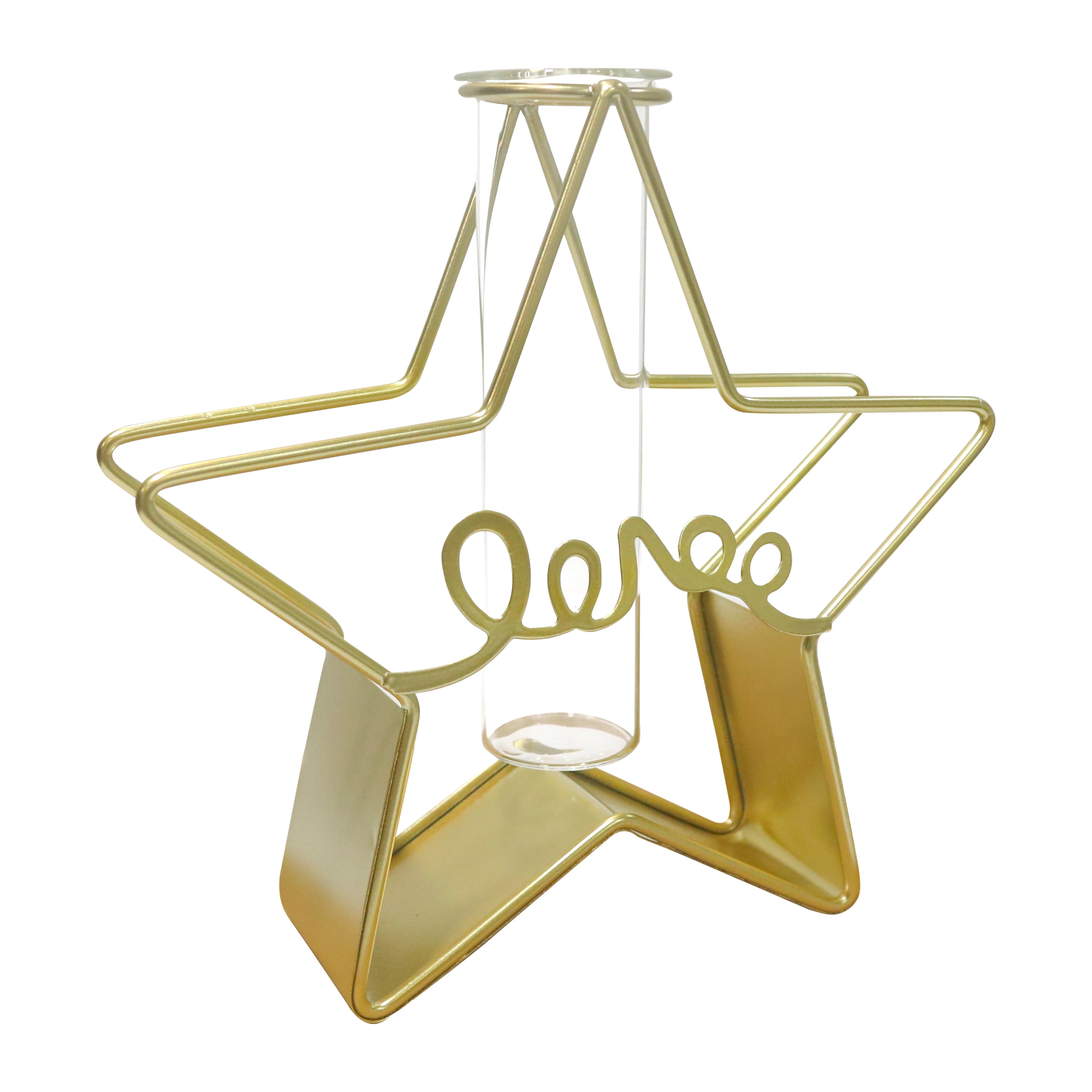 GOLD ASPIRE ART METAL STAR CENTERPIECE VASE