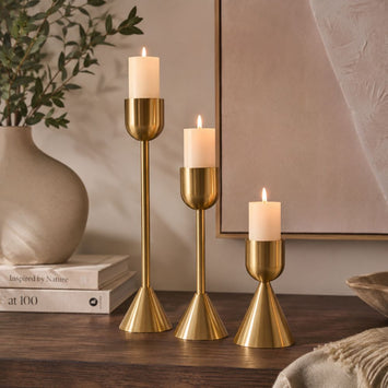 Decorative Gold Candle Stand Set