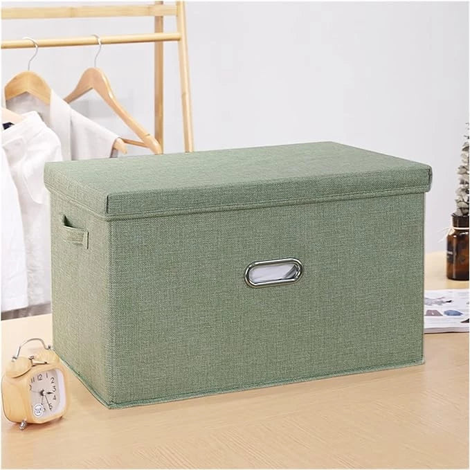 54L GREEN CUBE FOLDING STORAGE BOX WITH LID