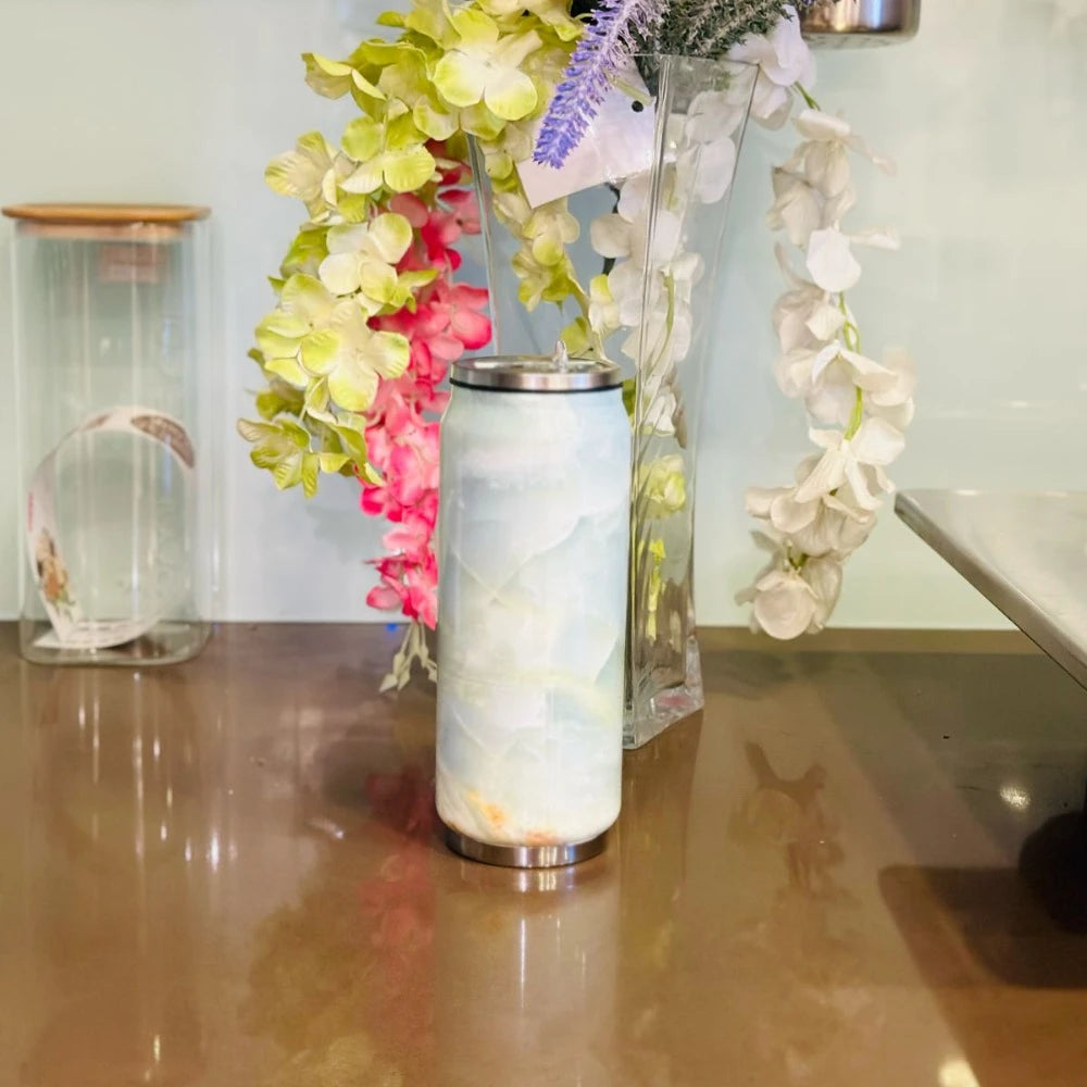 ELYSS MARBLE VACUUM TUMBLER - GREEN