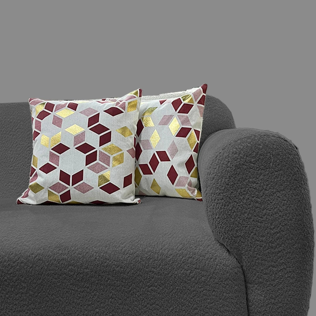 GEOLUXE DIAMOND SOFA PILLOW COVER - MAROON