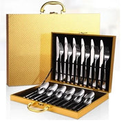 LUXURY ELEGANCE CUTLERY SET WITH GOLDEN BOX