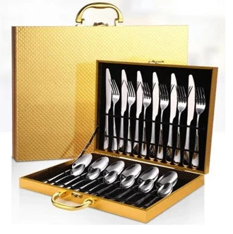 LUXURY ELEGANCE CUTLERY SET WITH GOLDEN BOX
