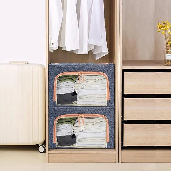 66L BLUE MOONDAY ZIPPED STORAGE ORGANIZER BOX