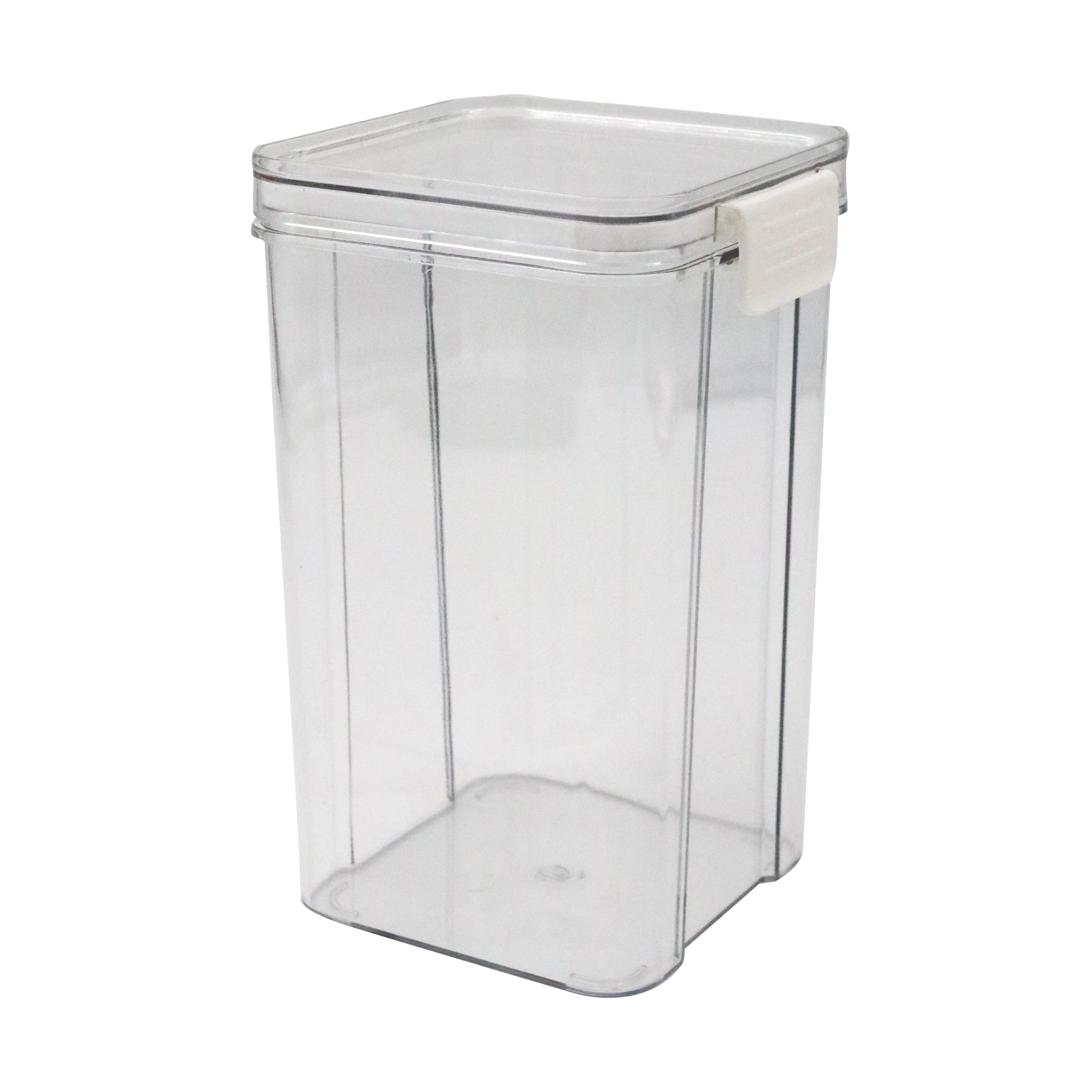 PLASTIC DOUBLE-CLIP AIRTIGHT FOOD STORAGE CANISTERS-WHITE