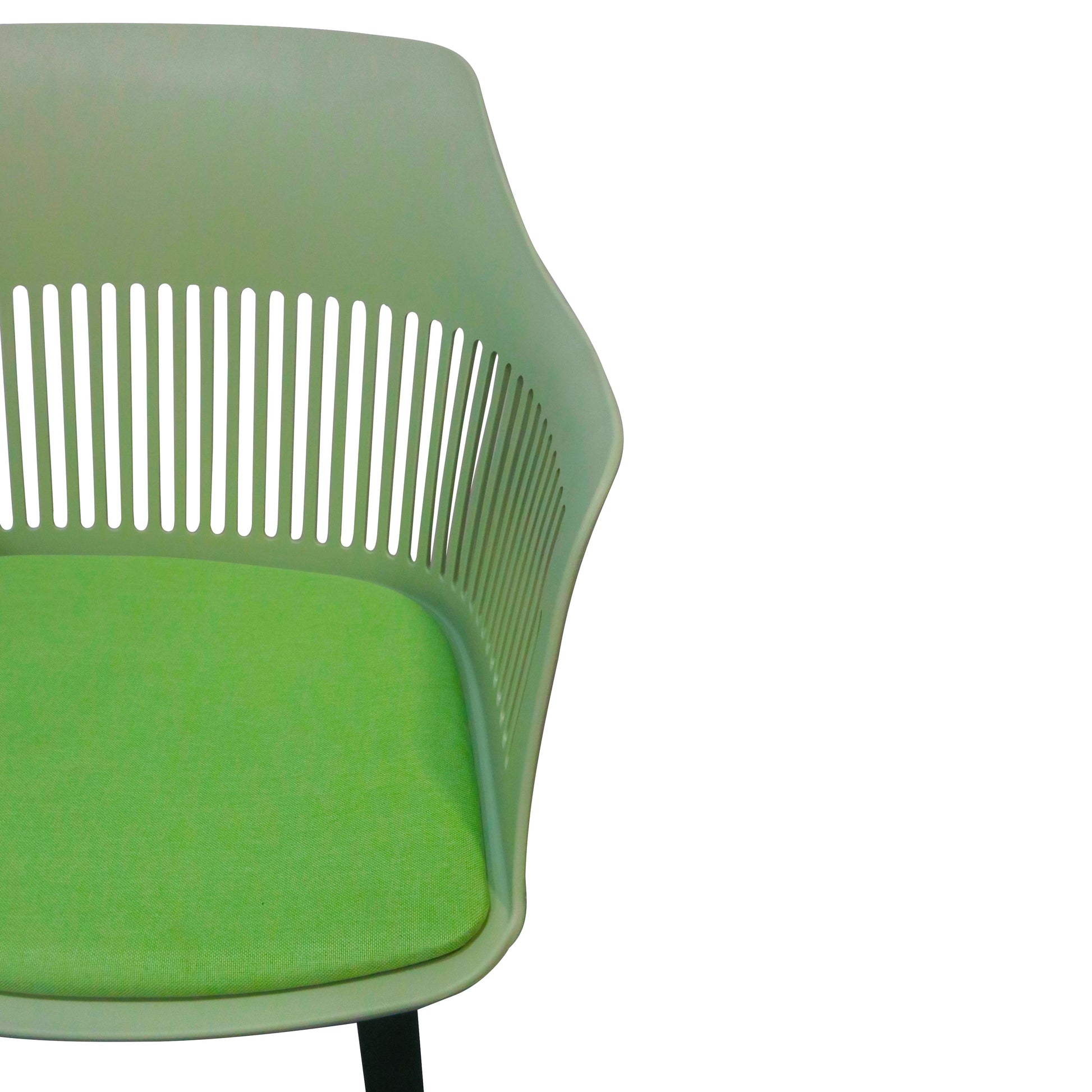 AIRY DESIGN OPEN WEAVE BACKREST DINING CHAIR - GREEN