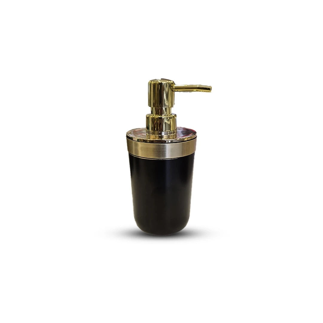 GOLDEN EDGE BLACK PLASTIC BATHROOM SET – 3PCS