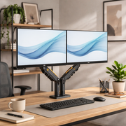 Dual Monitor Mount System – Heavy Duty Gas Spring Desk Arm