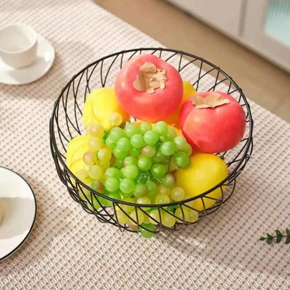 BLACK ELEGANT IRON STORAGE BASKET