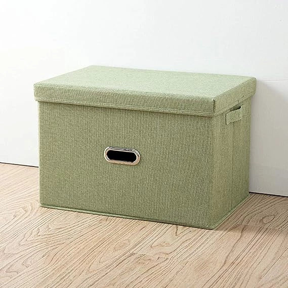 54L GREEN CUBE FOLDING STORAGE BOX WITH LID