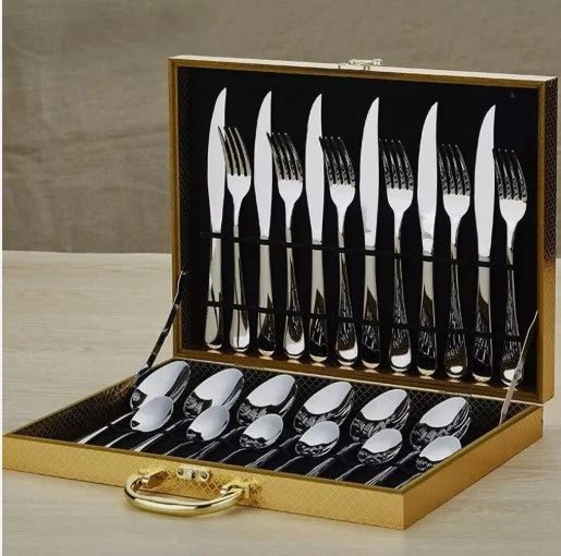 LUXURY ELEGANCE CUTLERY SET WITH GOLDEN BOX
