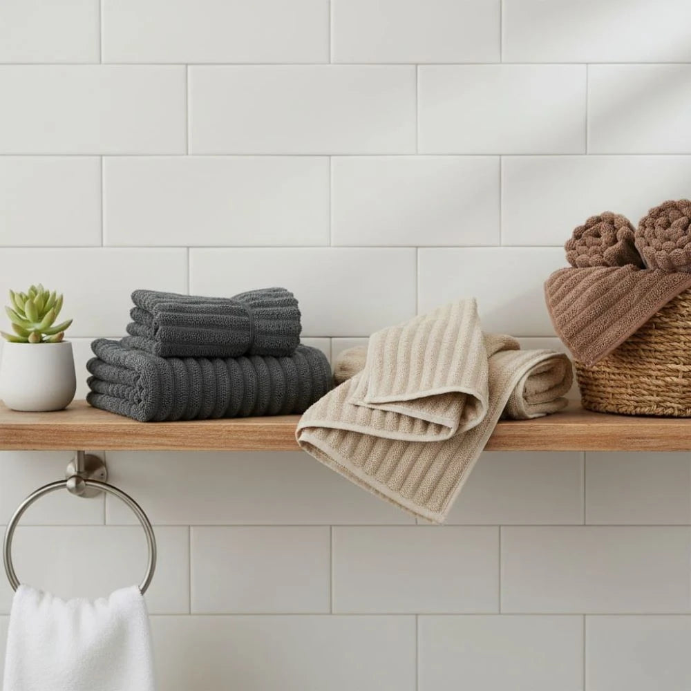 Bilov Soft Ribbed Stripe Bath Towel