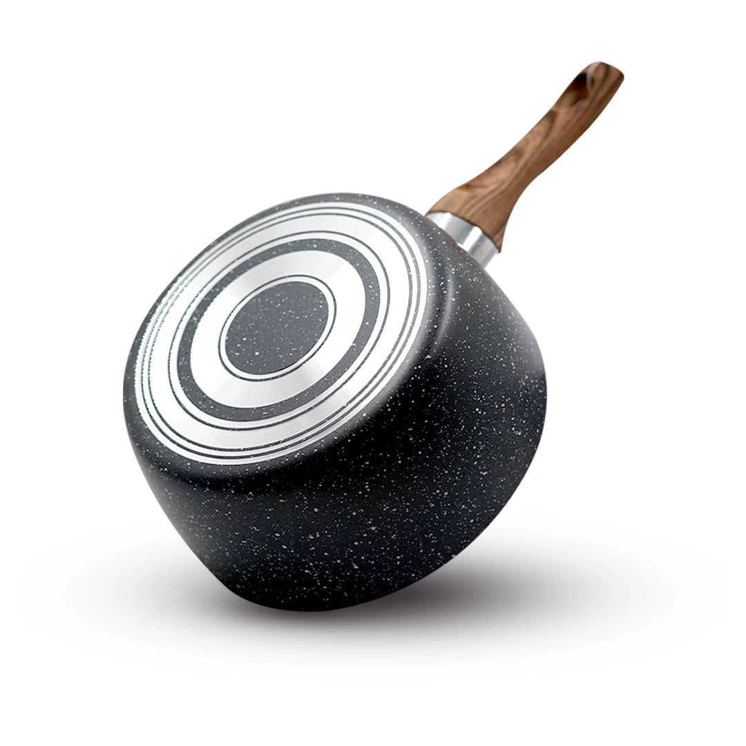 STONEWAVE NON-STICK ALUMINUM SAUCEPAN / GRANITE COOKING PAN WITH LID