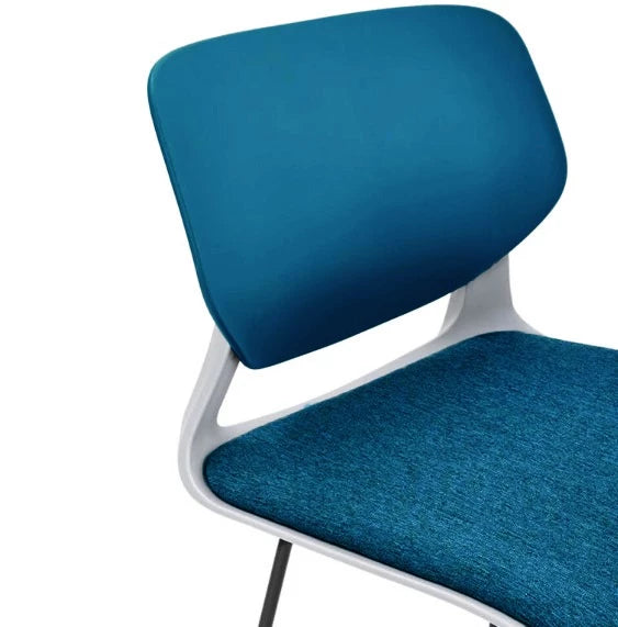 HIGH BACKREST CUSHIONED COUNTER STOOL - BLUE