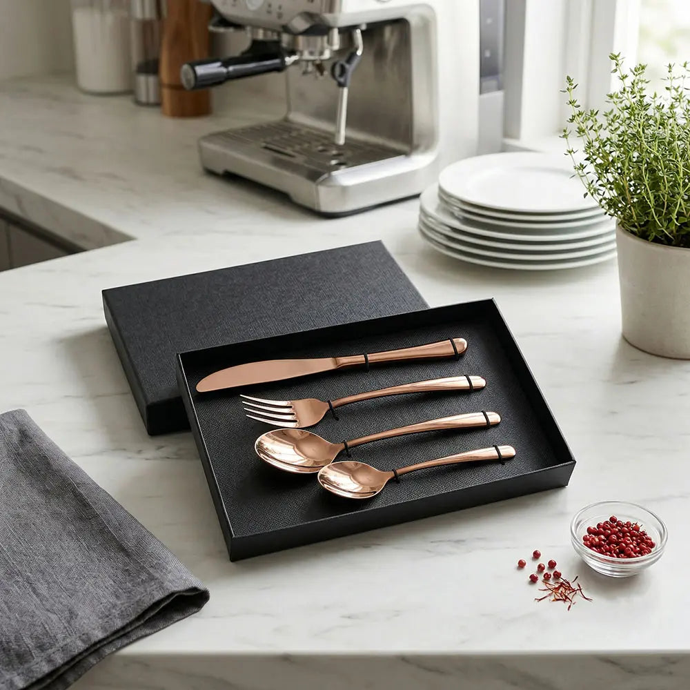 Elegant Rose Gold Tableware Set