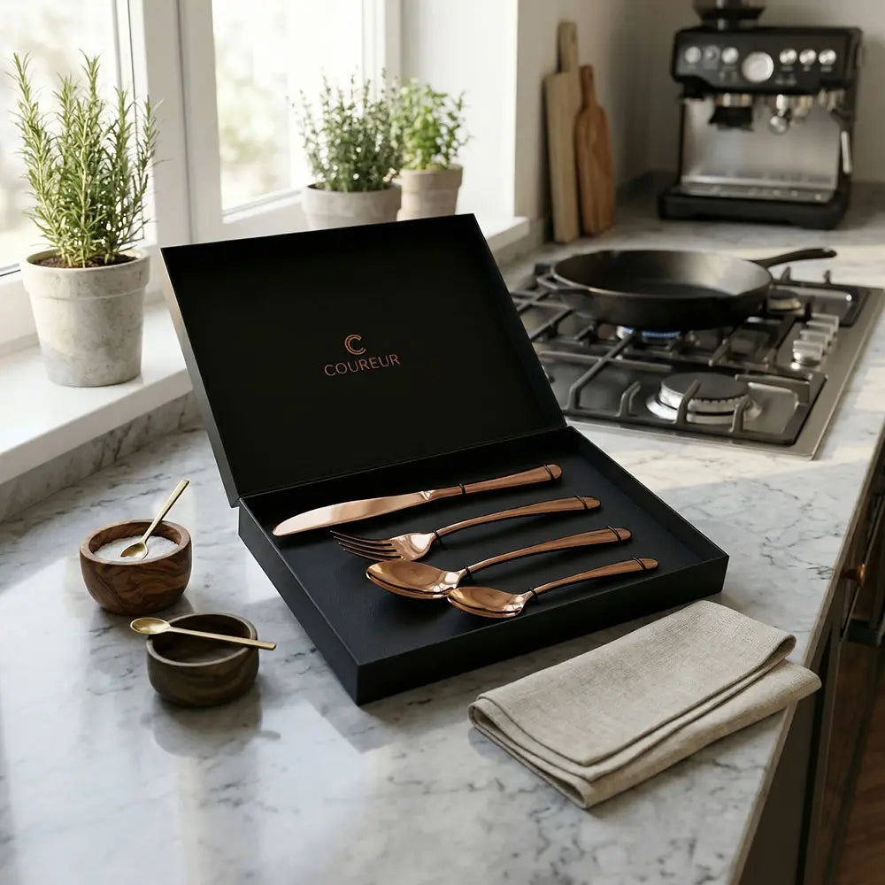 Elegant Rose Gold Tableware Set