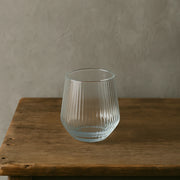 Stylish Clear Glass Drinkware Set – 6 Pieces Stylish Ribbed Glass Set