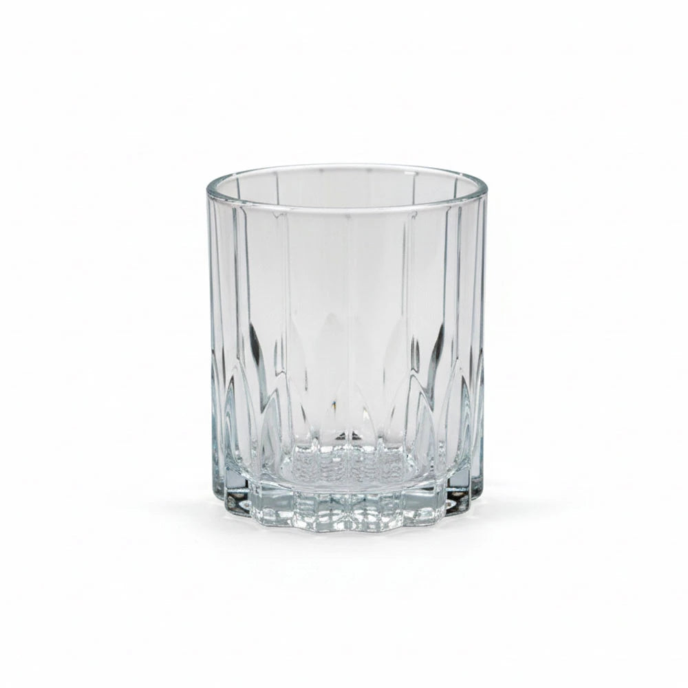 6 Pcs Stylish Ribbed Base Glass Set