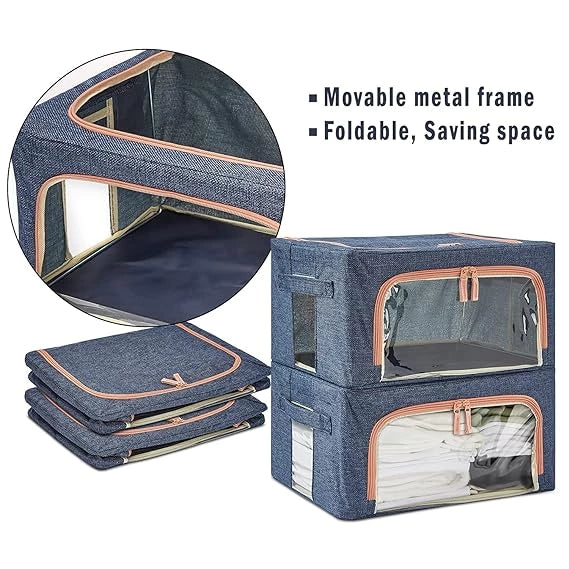 66L BLUE MOONDAY ZIPPED STORAGE ORGANIZER BOX