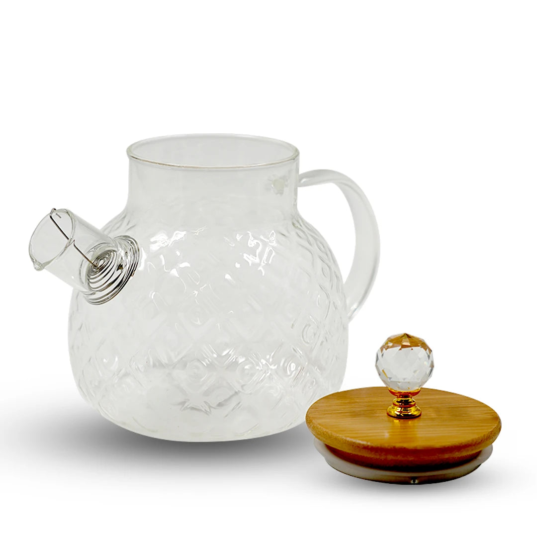 CRYSTAL CROWN GLASS BEVERAGE JAR