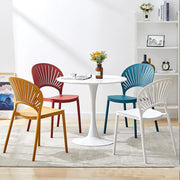 STYLISH PLASTIC CHAIR WITH SUNBURST BACKREST