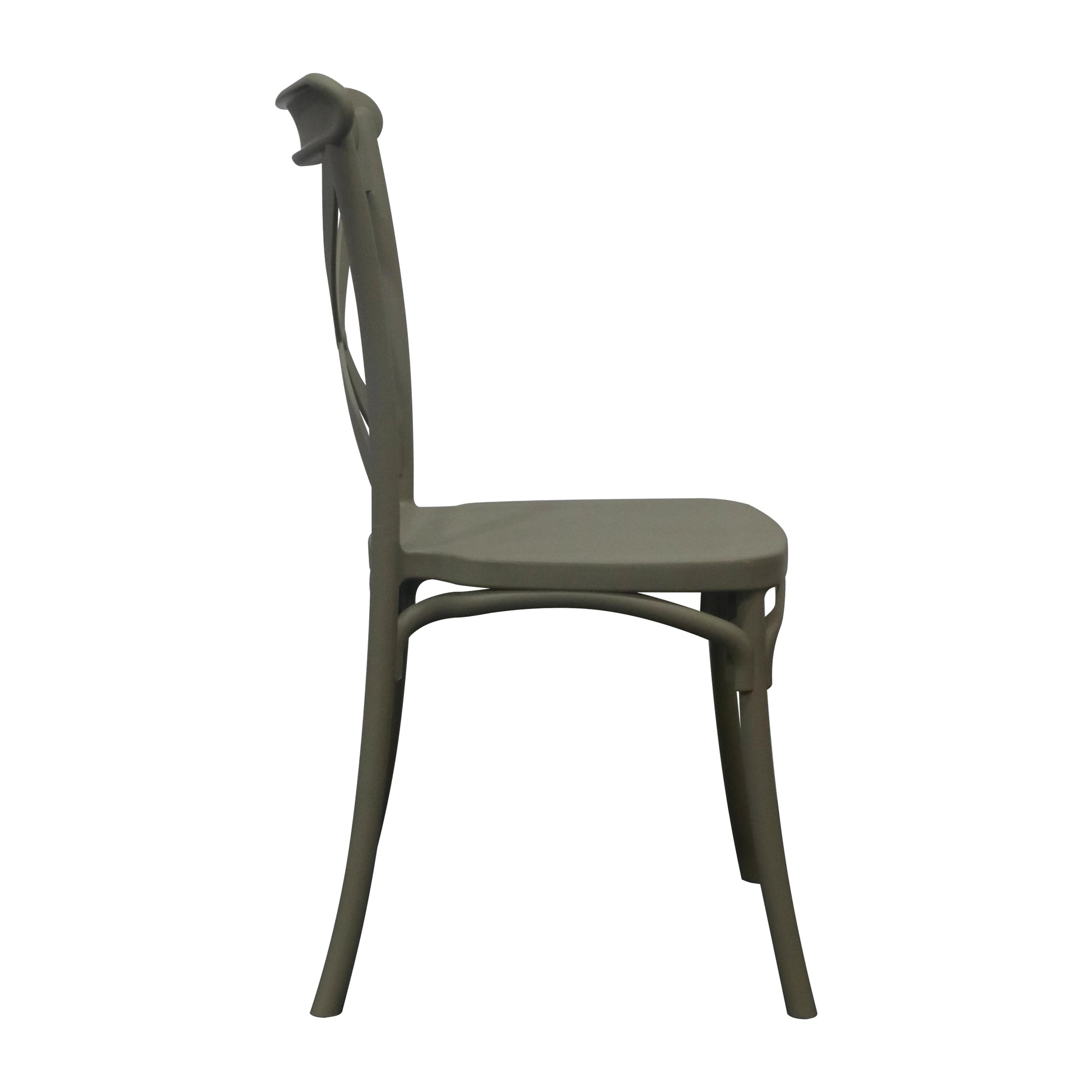 CROSS BACK PLASTIC BISTRO DINING CHAIR - GREY