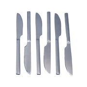 STAINLESS STEEL DINNER KNIFE SET – 6 PIECES | SQUARE EDGE HANDLE | MODERN TABLE KNIFE SET