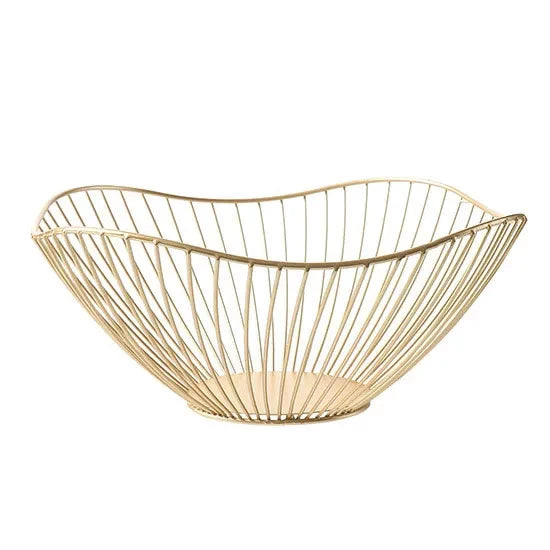 GOLD MODERN IRON STORAGE FRUIT BASKET