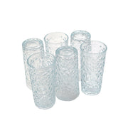 Diamond Design Clear Glass Set – 6 Piece Beverage Tumblers