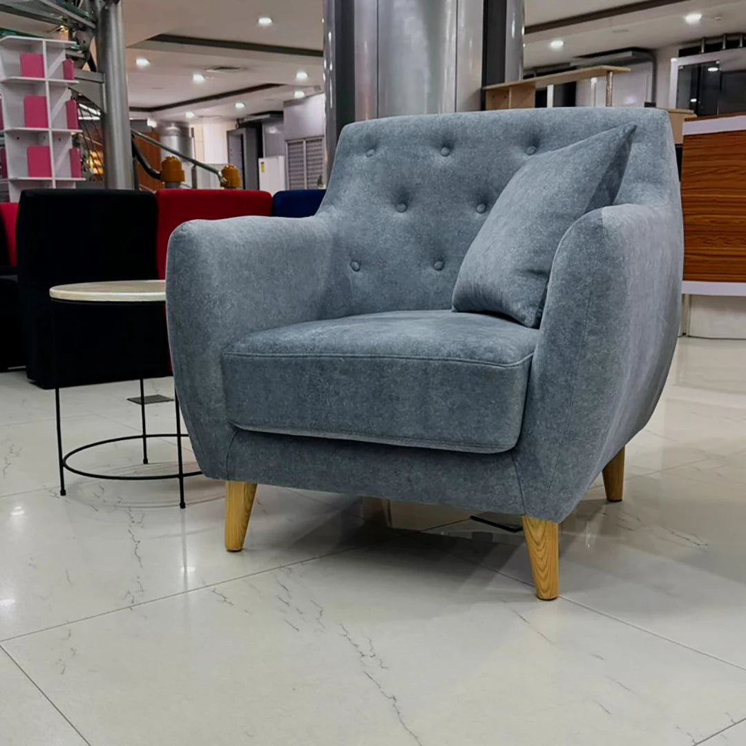 BUTTON TUFTED UPHOLSTERED ARMCHAIR