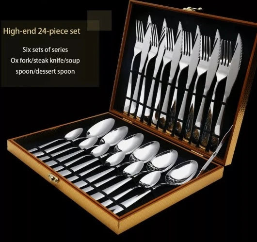 LUXURY ELEGANCE CUTLERY SET WITH GOLDEN BOX