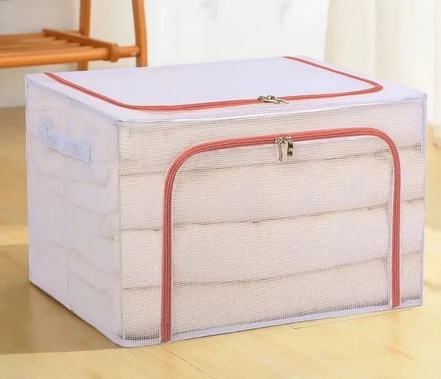 66L PVC MOONDAY ORANGE ZIPPED STORAGE ORGANIZER BOX