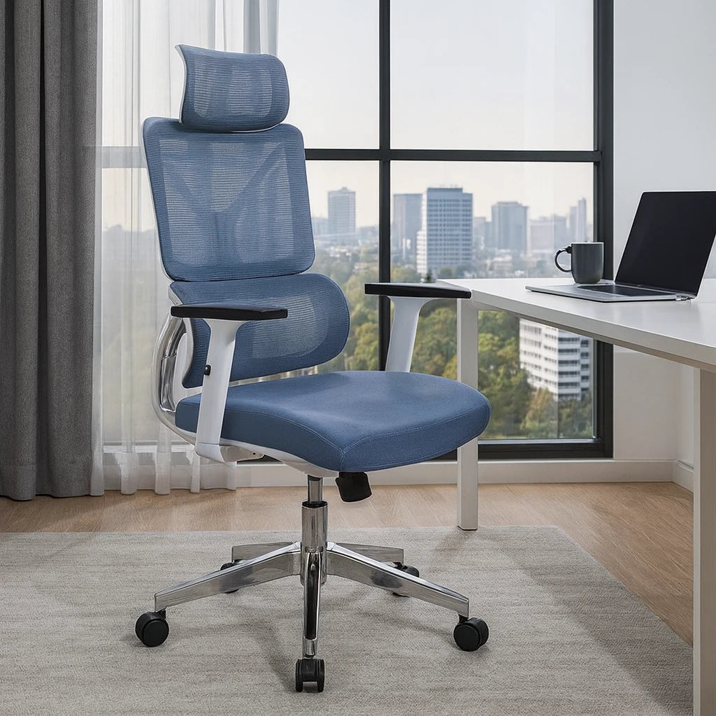 ERGONOMIC EXECUTIVE CHAIR WITH ADJUSTABLE HEADREST AND LUMBAR SUPPORT